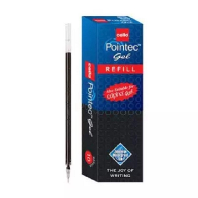 Picture of Cello Pointec Gel Refill Black- 10 Pcs Black 
