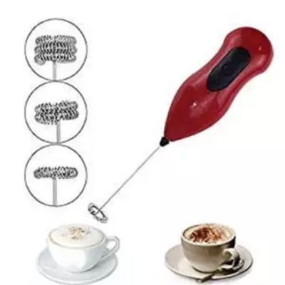 Picture of Electric Milk Frother for Foamy Coffee - Maroon