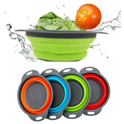 Picture of Foldable Fruit Vegetable Washing Basket Fruit Cleaner Vegetable Cleaner Kitchen Tools Multicolor 