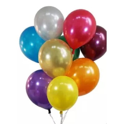 Picture of Iron Balloons Multi Colour 100 PCS - Standard Size Multicolor 