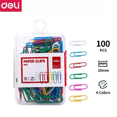 Picture of Deli Paper Clip - 100pc (Multicolor)