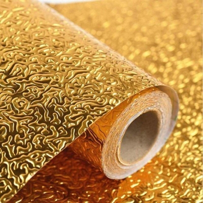 Picture of Kitchen Gold Foil Stickers , Self-adhesive Waterproof Anti Greasy Kitchen Wall Stickers & Decals, 40*100cm (3 meter) - Wall Sticker - Gold 