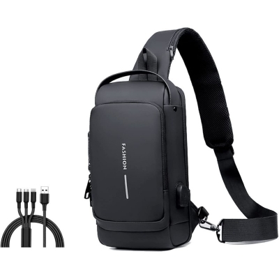 Picture of Crossbody Bag Men Anti-theft Waterproof Multi-Functional Smooth Zipper Code Lock Casual Street Shoulder Messenger Bag Versatile Fashion Travel Business Bag Multicolor 