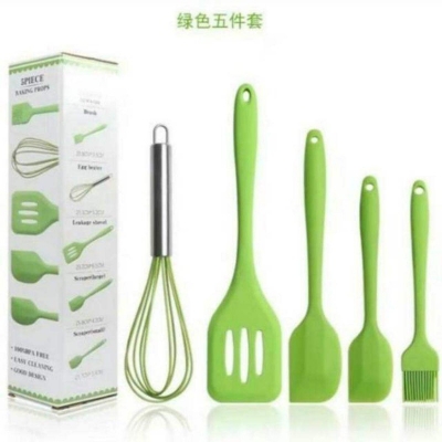 Picture of 5PCS Silicone Baking and Cooking Utensil Set Green 