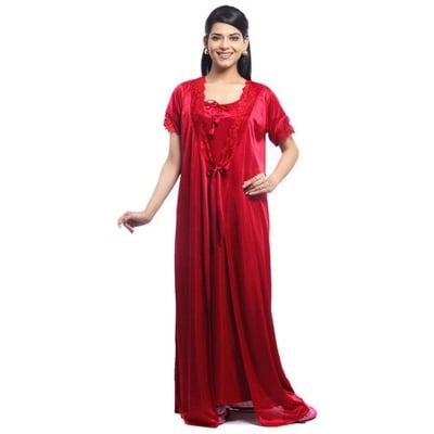 Picture of Honeymoon Night Dress (2 ps) Red 