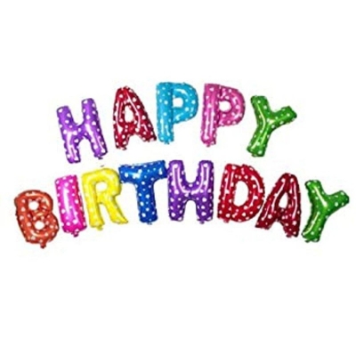 Picture of Happy Birthday Foil Balloon 13 pieces Multicolor 