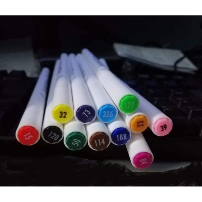 Picture of Double Line Pen, 12 Colors Glitter Marker Pen Fluorescent Outline Pens for Gift Card Writing, Drawing, DIY Art Crafts - 12 Pcs Multicolor 