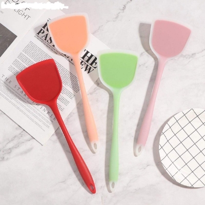 Picture of Kitchen Utensil Turners Spatula Heat Resistant Integrate Handle Silicone Spoon Scraper Pan Spatula Cake Kitchen Cooking Tool- 1pcs Multicolor 