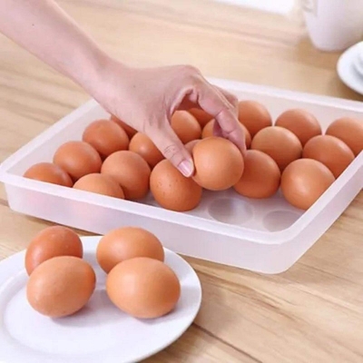 Picture of Gade Transparent Egg Storage Tray 15 Slot, For Kitchen, Size: (7.9 X 5.2 X 1.5 Inch)  