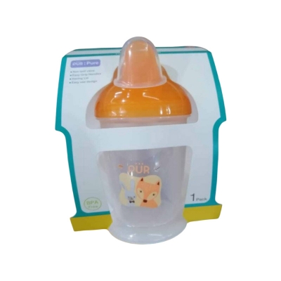 Picture of Baby Cute Feeding Bottle- Safe Milk with Handle Soft Mouth Drink Training Multicolor 
