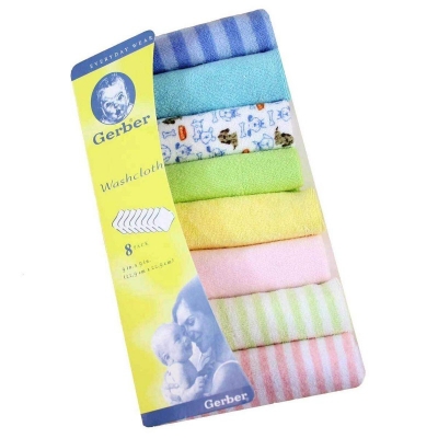 Picture of Garber Small Washcloth 8 pcs Towel Set for Baby / Kids Multicolor 