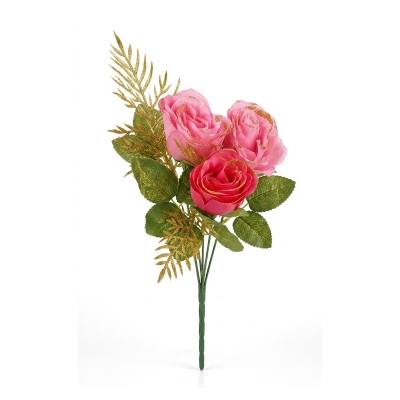 Picture of Artificial Real Looking Flower Tub Pink Rose For Decorate Your Room Or Office Pink 