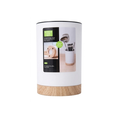 Picture of Cutlery Holder 3 Compartment High Quality Plastic Wooden Color China (1 Pcs) White 