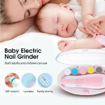 Picture of Baby Nail, Electric Safe Baby Nail Clippers Manicure Set Trim Polish Grooming kit With 6 Grinding Heads and LED Light for Newborn Infant Toddler or Adults Toes Fingernails Care Kit (Multicolor)