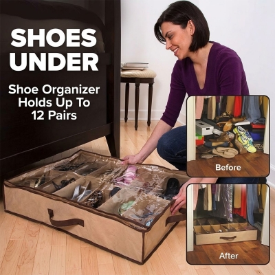 Picture of Shoe Organizers Storage Bags Under Bed Storage Containers- 1 Pcs Multicolor 