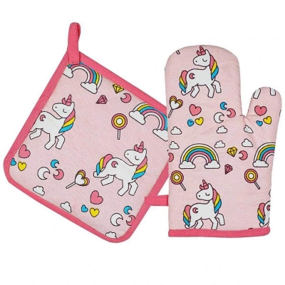 Picture of Oven Mitts & Pot Holder Heat resistant gloves Kitchen Safety Multicolor 