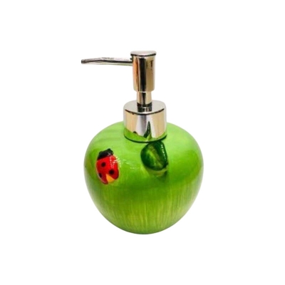 Picture of Ceramic Apple Shape Design Handwash Liquid Saban Shampoo Liquid Shower Gel Dispenser Nest-1 Piece for Kitchen Green 
