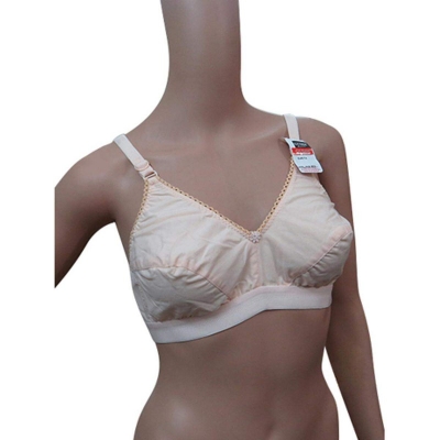 Picture of Best Quality Soft Cotton INDIAN GUDDI Bra 2pcs (Size-38) Pink & Beige