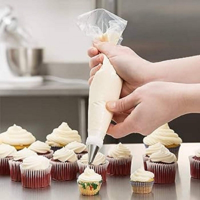 Picture of 100pcs (M) Disposable Cupcake Decor- Pastry Bag Decorating Tool Icing Piping Bag (M- 8 inch/12 inch)) - Minimalistic Sophistication Multicolor 