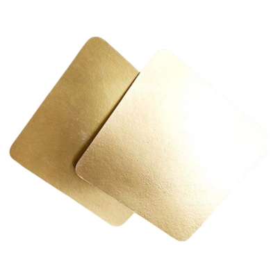 Picture of 2Pcs Set Gold Square Mat Bottom Foam Cake Base Boards Dessert Tray Christmas Cake Decoration Tools [GOLD] 1-Pound