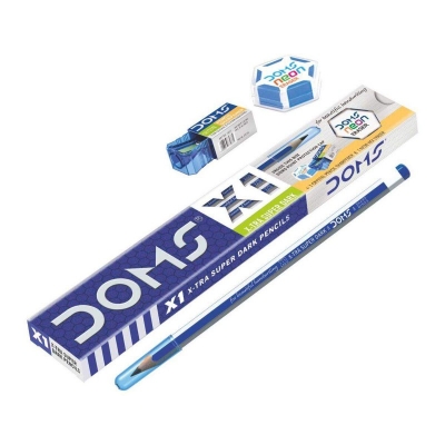 Picture of DOMS X1 Pencil 10 Pcs - With Sharpener & Eraser Multicolor 