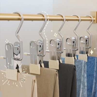 Picture of 4ps Portable Clothes Pegs Windproof Anti-slip Drying Clip  Hook Air-dry Clips Multi-Purpose Hooks Multicolor 