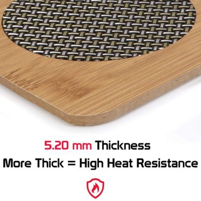 Picture of Heat Pad for Hot Pot Holder (15x15cm) 4pcs Beige 