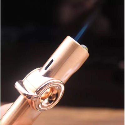 Picture of Windproof  Lighter Grinding wheel Rotary Ignition Jet Torch Lighter Long Stripe Metal Turbo  Butane Gas Pipe Antique Color Lighter  