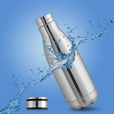 Picture of Stainless Steel Water Bottle for School Kids, Men & Women- 500ml Silver 