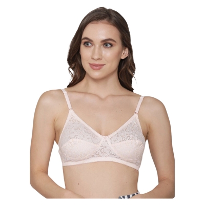 Picture of Kalyani pack of 3 non-padded Self printed cotton bra (38 Size) 