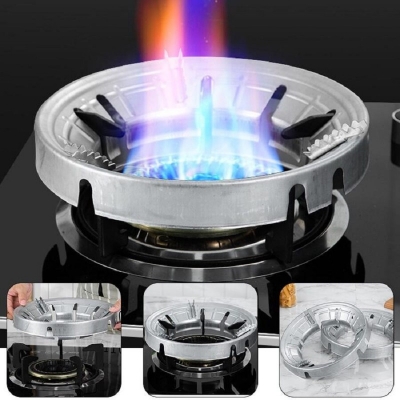 Picture of Windproof Energy Saving 8-Hole Gather Fire Ring Gas Stove Cover Cooker Holder Silver 