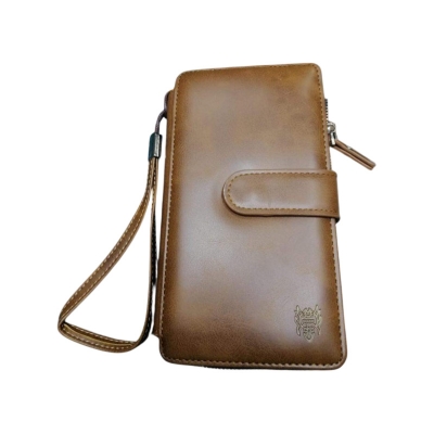 Picture of Envelope clutch parse mini leather ladies hand bag Brown 