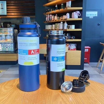 Picture of 800ml Double Wall Vacuum Insulated 304 Stainless Steel hot and cold Sport Water Bottle Multicolor 