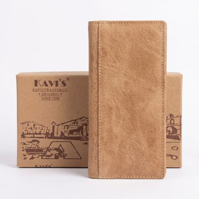 Picture of Long Kabir Leather Wallet Money Parse (brown) for men Light Brown 
