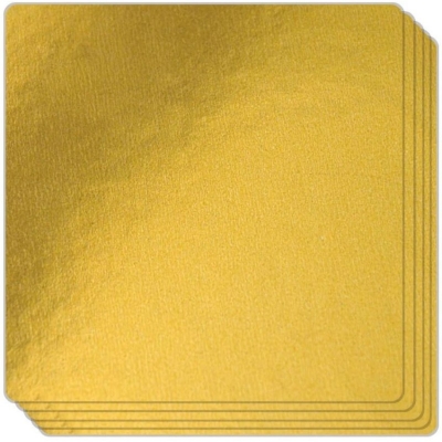 Picture of 1 pound- Cake Base MDF Board (Golden) 8' INCH (Square Pack of 5)  