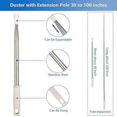 Picture of Ceiling Fan Cleaning Brush | Microfiber Fan Duster Long Handle | Fan Cleaning Flexible Mop for Home, Car, Kitchen, Office | Extendable Duster  