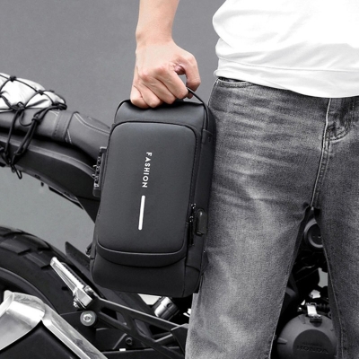 Picture of Crossbody Bag Men Anti-theft Waterproof Multi-Functional Smooth Zipper Code Lock Casual Street Shoulder Messenger Bag Versatile Fashion Travel Business Bag Multicolor 