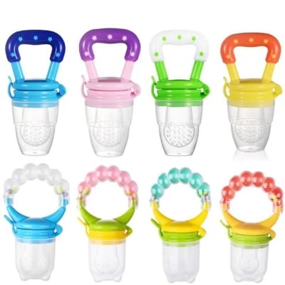 Picture of 1 Pcs Baby Fruit Feeder Pacifier- Silicone Nipple Teething Toy- Silicone Pouches for Toddlers & Kids (Design/Color Random) Multicolor 