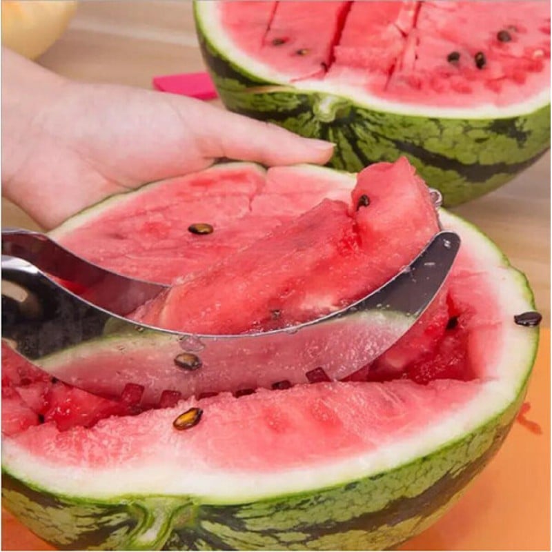 Picture of Watermelon Cutter High Quality Stainless Steel Watermelon Slicer & Multipurpose Use Melon Cutter Multicolor 