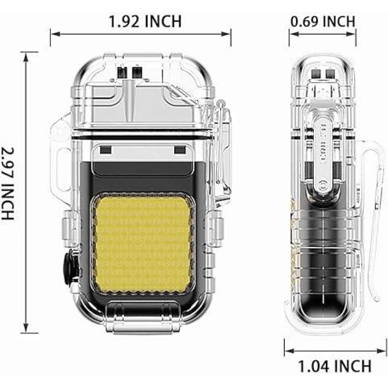Picture of Rechargeable USB Lighter LED Flashlight Double Arc Plasma Lighter Perfect for Camping Hiking Traveling Multicolor 