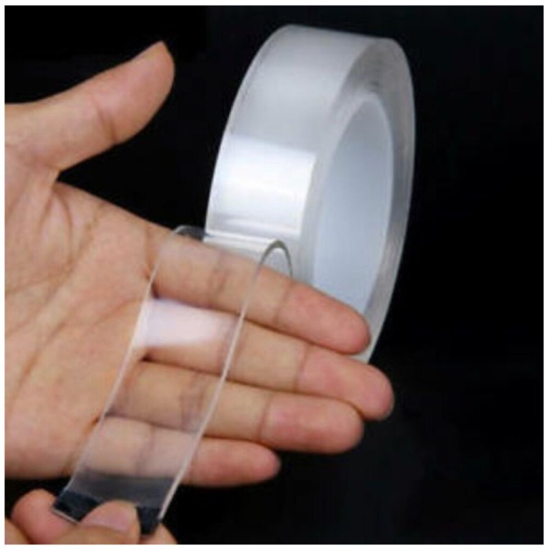 Picture of 3 Ps- Nano Magic Double Side Adhesive Tape 2CM (3 meter)- Re-usable Clear, Waterproof Anti-Slip Traceless Sticky Gel Pad Strips Grip for Car, Home, Office Supplies  