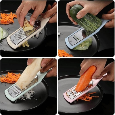 Picture of 4-in-1 Kitchen Tools Potato Carrot Gadgets Peeler Cheese Slicer Food Grater Vegetable Cutter Multicolor 