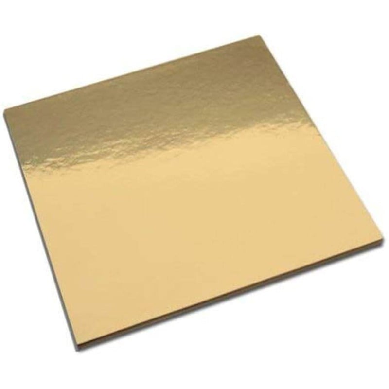 Picture of 1 pound- Cake Base MDF Board (Golden) 8' INCH (Square Pack of 5)  