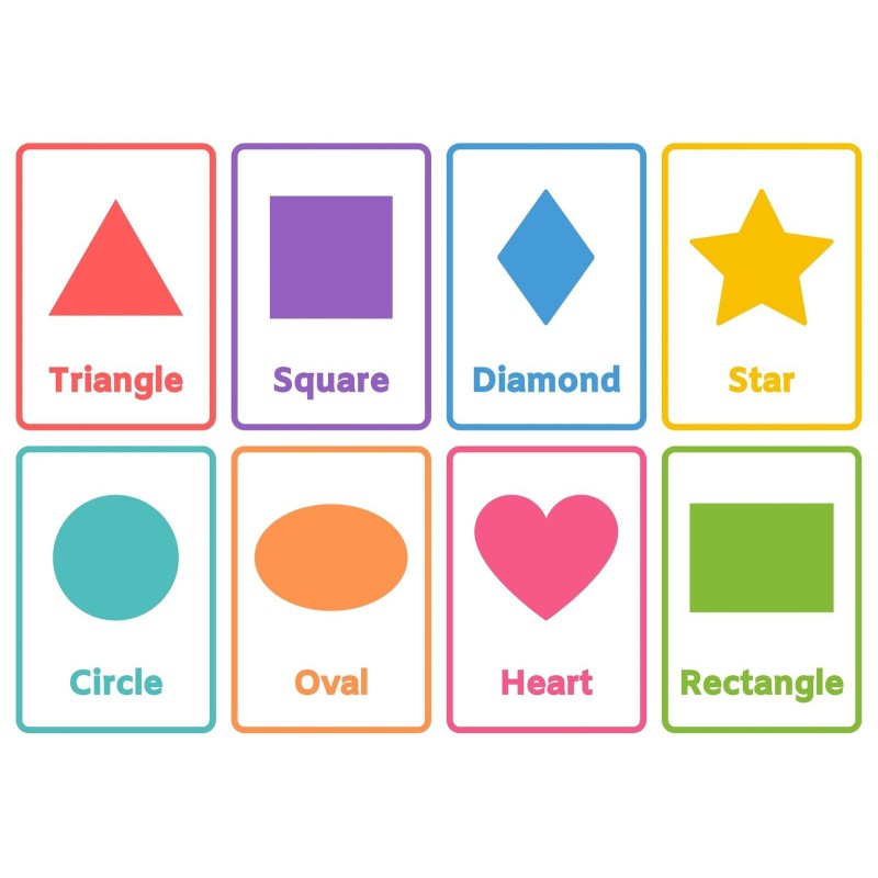 Picture of Color and Shape Flash Card Educational Smart Card Learning Baby & Toddler Kids color Multicolor 