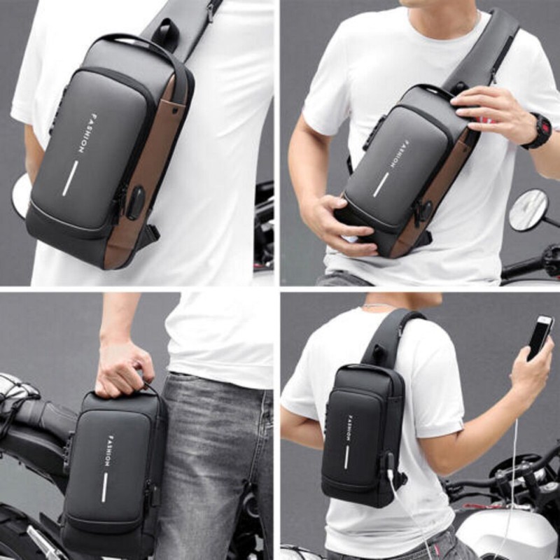 Picture of Crossbody Bag Men Anti-theft Waterproof Multi-Functional Smooth Zipper Code Lock Casual Street Shoulder Messenger Bag Versatile Fashion Travel Business Bag Multicolor 