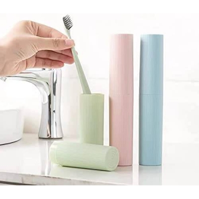 Picture of Slim Shape Travel Toothbrush Toothpaste Case Holder Portable Toothbrush Storage Plastic Toothbrush Holder, 2pcs Multicolor 