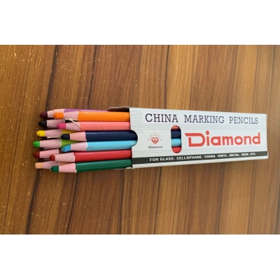 Picture of Diamond china marking pencil Assorted Color- 12 Pcs of Pack Multicolor 