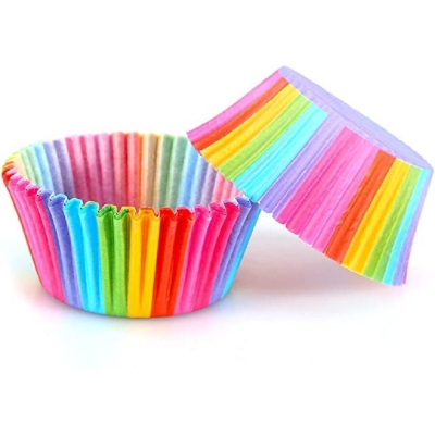 Picture of 24 pcs- Mini size Assorted Paper Cupcake Liners Muffin Cases Baking Cups cake mold- Randomly Selected Design Multicolor 
