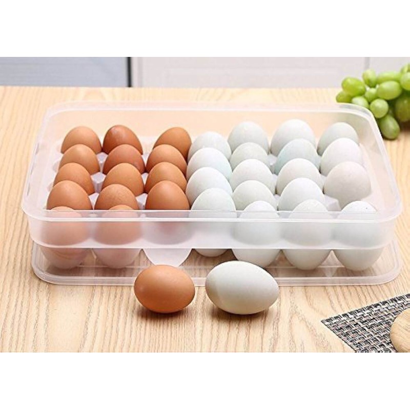 Picture of 34-Grid Egg Storage Box Kitchen Refrigerator Eggs Tray Holder Container- 1pcs Multicolor 