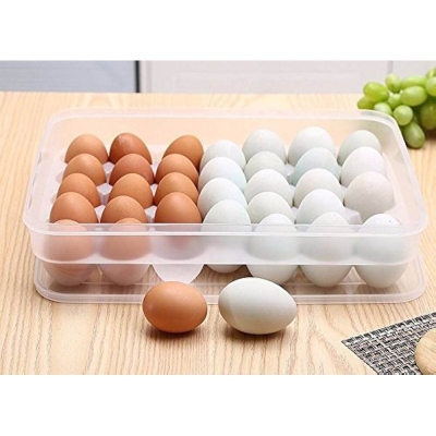 Picture of 34-Grid Egg Storage Box Kitchen Refrigerator Eggs Tray Holder Container- 1pcs Multicolor 